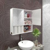 Resim Kenz Life Banyo Ecza Dolabı Aynalı Çehov Byz 060*060*17 Çamaşır Mutfak Ofis Kitaplık 