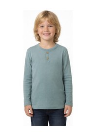 Resim Monox Erkek Çocuk 3 Lü Paket Uzun Kollu Henley Yaka Sweatshirt Füme Çağla İndigo 