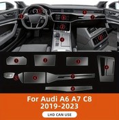 Resim Honeybeeshop 2019-2023 Audi A6 A7 C8 Sol Sürücü İçin 8 Parça Premium Tpu Çizilmeye Dayanıklı Koruma Filmi 