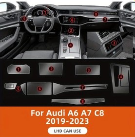 Resim Honeybeeshop 2019-2023 Audi A6 A7 C8 Sol Sürücü İçin 8 Parça Premium Tpu Çizilmeye Dayanıklı Koruma Filmi 