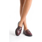Resim Mubiano Collection Kadın Deri Babet Bordo -MCSDD033-BRD 