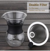 Resim Seçkin Lüks 200ml/400ml Klasik Cam Kahve Makinesi Çelik Filtreli Kahve Makinesinin Üzerine Dökün 