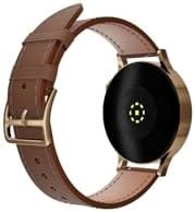 Resim 20mm Kordon Genişliği Olan Saatlerle Uyumlu 20 Mm Hakiki Deri Düz Taba Kordon Gold Toka 