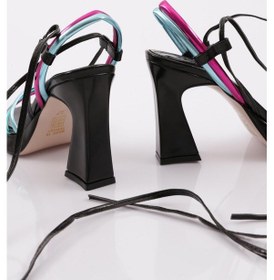 Resim Dgn 7835 Kadin Düz Burun Kalin Topuklu Sandalet 7835-424-R4506 Siyah 