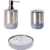 Resim Primanova M-SE06-07 Lima Xl 3'lü Banyo Takımı Seti Gri 