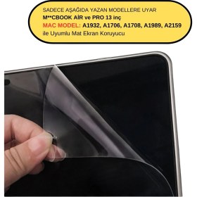 Resim McStorey Macbook Air Pro Ekran Koruyucu A1708 A1706 A1989 A2159 A1932 ile Uyumlu Mat 