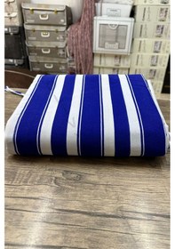 Resim Balkon Perdesi 1,sınıf Gabardin Kumaş Lüks Perde Mavi - Beyaz 