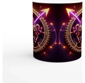 Resim Yay Burcu Baskılı Kahve Kupası - Zamanın Çarkları Astroloji Mekanizması Vs2 