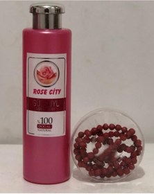 Resim RoseCity Doğal Gülsuyu 380ml Gri Kapak Alana RoseCity Gül Kokulu 99lü Kırmızı Namaz Tesbih Hediye 