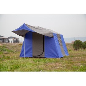 Resim Oba Çadır - 1 Odalı Kamp Çadırı 4 Kişilik Kapı Sineklikli Mavi - Gri 