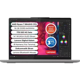 Resim Lenovo Yoga 7 Amd Ryzen™ 7 8840HS 16 GB 1 Tb SSD Freedos 83DK005PTR 
