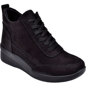 Resim Beety Hakiki Deri Dolgu Taban Nubuk Kadın Bot Bee-375 Siyah Nubuk Siyah Nubuk 