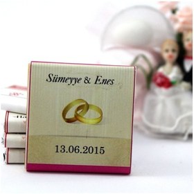 Resim Dark Brown Nikah Çikolatası Kişiselleştirilebilir El Yapımı Madlen Çikolata NKK30 72 Adet 
