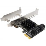 Resim Alfais 5075 Pci Express Pci-e 4 Port Sata 3.0 Hdd Ssd Girşi Çoklayıcı Kart Uyumlu 