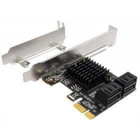 Resim Alfais 5075 Pci Express Pci-e 4 Port Sata 3.0 Hdd Ssd Girşi Çoklayıcı Kart Uyumlu 