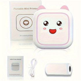 Resim Tcherchı Mini Yazıcı Taşınabilir Cep Termal Yazıcı Pembe 