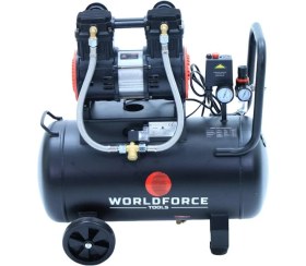 Resim Worldforce 50 Lt 8 Bar Sessiz ve Yağsız Hava Kompresörü Çift Piston Hp 220V 282 Lt/dk 1440 Rpm 