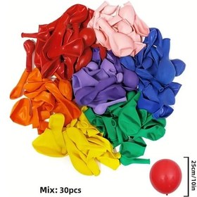 Resim Cloud011 Polychrome 30 Adet Mat Çok Renkli Balon Seti Parti Dekorasyon Doğum Günü Çok Renkli 