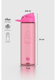 Resim Renga Lidya Yazı Desenli 630 Ml Tritan Matara 912033 Fuşya Fuşya 