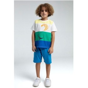 Resim Rolypoly Roly Poly Renkli Erkek Çocuk Kısa Kol Bermuda Şortlu Pijama Takım Yeşil 
