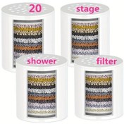 Resim Gaojunshop01 Home Tımes 4lü 20 Aşamalı Duş Filtresi Yedek Kartuşu Beyaz Klor Metal Arıtma Su Yumuşatıcı 