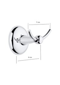 Resim Tema Minimal Banyo İkili Askılık Bornozluk Havlu Askısı Krom Krom 