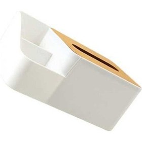 Resim Createtech Masa Organizatörü Doku Dispenser Kutusu Büyük Kapasiteli Taşınabilir Depolama Sahibi Yüz Doku Tv Uzak Gözlükler İçin 