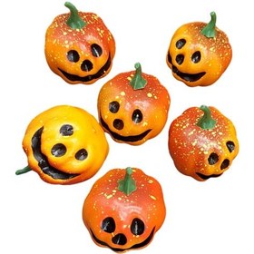 Resim Homyl Gülen Yüz Yapay Kabaklar Seti Cadılar Bayramı Çok 