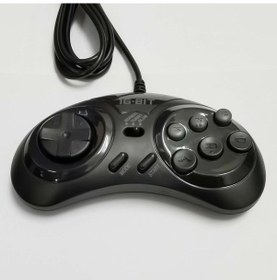 Resim B-16 Bit Klasik Kablolu Oyun Denetleyicisi Sega Genesis İçin 6 Düğme Gamepad Sega Mega Sürücü Modu Hızlı Yavaş Beyaz 