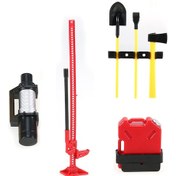 Resim Aubyhe 1/10 Tırmanma Arabası İçin Plastik Dekoratif Aksesuar Seti: Yakıt Tankı, Vinç Ve 6 Adet Jek - Kırmızı 