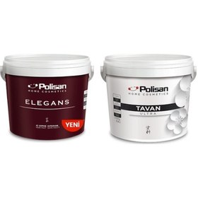 Resim Polisan Yeni Elegans 12.5 L + Polisan Extra Beyaz Tavan Boyası 17.5 KG 