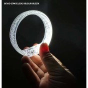 Resim Buğz Beyaz-Gümüş LED Işıklı Baskı Yapılabilen Pilli Bileklik Bilezik 