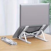 Resim Katlanabilir Ergonomik Soğutmalı Ayarlanabilir Laptop Standı - Hafif ve Dayanıklı Plastik, Tüm Modellere Uygun, Ev ve Ofis Kullanımı İçin, Modern Minimalist Tasarım, Sağlam Yapı 