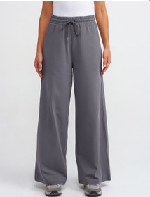 Resim Dilvin Pamuklu Bol Paça Pantalon Füme 