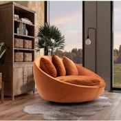 Resim BOZKOÇHOME Ruby Yuvarlak 360° Döner Berjer Kadife Tekli Koltuk Modern Konforlu 