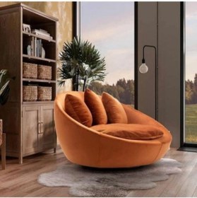 Resim BOZKOÇHOME Ruby Yuvarlak 360° Döner Berjer Kadife Tekli Koltuk Modern Konforlu 