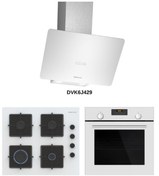 Resim Profilo Beyaz Cam Ankastre Set (FRMA234B - DVK6J429 - OE36K2P10D) 