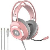 Resim Treasures Lemestar Ajazz Ax120 Usb 3.5mm Pembe Renk Kulaklık - Gürültü Önleyici Mikrofonlu 50mm Oyun Kulaklığı 