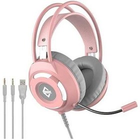 Resim Treasures Lemestar Ajazz Ax120 Usb 3.5mm Pembe Renk Kulaklık - Gürültü Önleyici Mikrofonlu 50mm Oyun Kulaklığı 