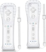 Resim NC Denetleyici 2 Paketi, Wii Uzaktan Kumanda için Değiştirme, Wii/Wii U ile Uyumlu, Silikon Kılıf ve Bilek Kayışı ile. (Beyaz 2 ADET) 