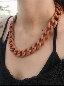 Resim Türkan Accessories Nude Kalın Zincir Kolye Zincirkol9 