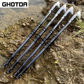 Resim GHOTDA 2.1m-3.0m Ağır Güç Balık Oltası - Teleskopik Orta-Hızlı Eylem Döner Tasarım, Trolling ve Tatlı & Tuzlu Suda Büyük Balıklar için Dayanıklı Siyah Grafit Yapı, Dış Mekan Avcılık İçin Şık Seçim, Sağlam Eklemli Segmentler 