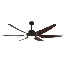 Resim Alsanfan Ürgüp Siyah Motorlu Kahverengi Kanatlı Aydınlatmalı Uzaktan Kumandalı 168CM Tavan Vantilatörü 