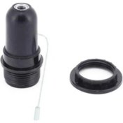 Resim E27 Ipli Anahtarlı Duy, Şık ve Kullanışlı, Siyah Renkli Aydınlatma Aksesuarı 