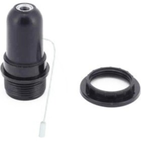 Resim E27 Ipli Anahtarlı Duy, Şık ve Kullanışlı, Siyah Renkli Aydınlatma Aksesuarı 