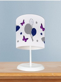 Resim Mekta Home Bebek Ve Çocuk Odası Kelebekli Balon Desenli Abajur 