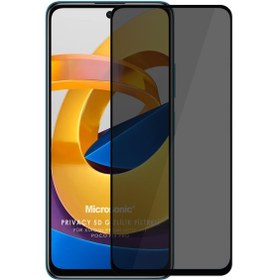 Resim Xiaomi Poco M4 Pro Privacy 5D Gizlilik Filtreli Cam Ekran Koruyucu Siyah Microsonic