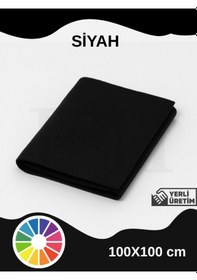 Resim Siyah Renk Metrelik Ince Keçe Kumaş Keçe 1 Mm Aktivite Keçesi Renkli Keçe 1 Metre 100 Cm X 100 Cm 
