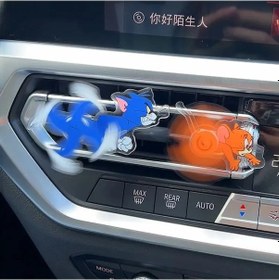 Resim Wezone Oto Vantilatör Kolu Tom Ve Jerry Figürlü Döner Dekoratif Aksesuar, Araç İçi Eğlenceli Dekorasyon Parçacığı 