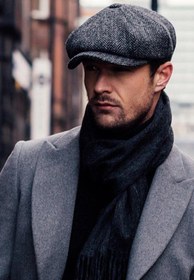 Resim mercantoptan Erkek Gri Model Peaky Blinders Kasket Şapka 